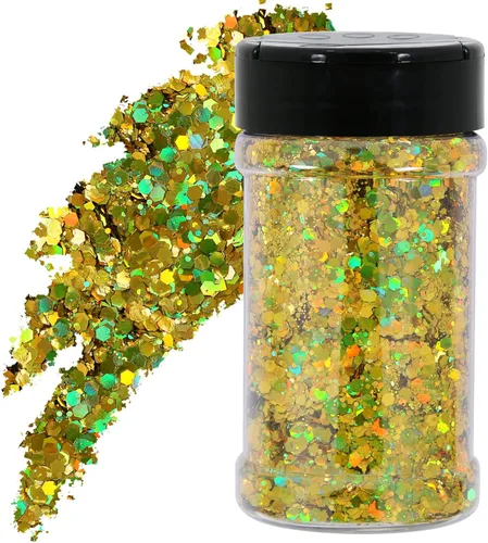 Miniatura 16 de TORC 1 Libra de Purpurina Blanca Iridiscente 16 oz Mezcla de Purpurina Gruesa a Granel para Resina, Manualidades, Arte Cosmético, Decoración