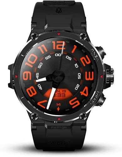 Miniatura 4 de ALPHAGEAR Raptor Smartwatch para hombre, reloj inteligente táctico resistente, IP69K + 5ATM resistente al agua, batería de 21 días, llamadas