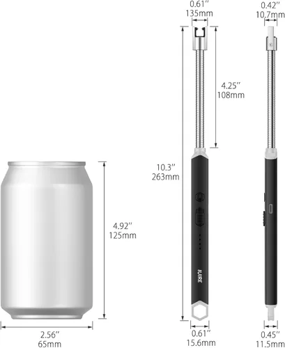 Miniatura 3 de Encendedor de velas eléctrico USB C recargable de plasma con cuello flexible de 360° a prueba de viento para velas profundas, estufa de gas, Verde