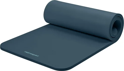 Retrospec Solana - Tapete de yoga de 1 pulgada de grosor con correa de nailon, unisex, antideslizante, para yoga, pilates, estiramiento, ejercicios