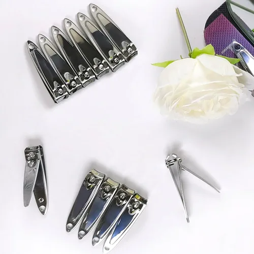 Miniatura 6 de Juego de cortaúñas de 120 piezas, cortaúñas planas de acero inoxidable, manicura, pedicura, resistente, plateado, pequeño, recortador, portátil, a