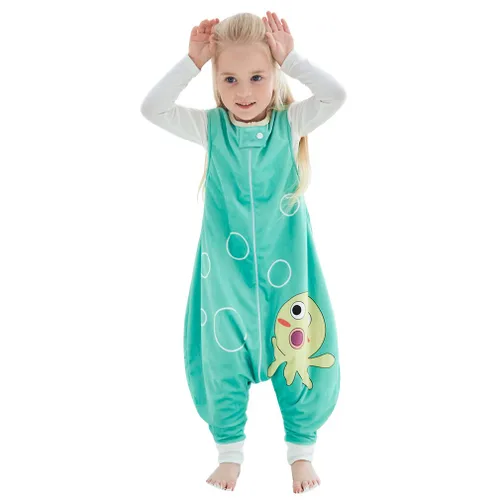 Miniatura 18 de MICHLEY - Saco de dormir para niños pequeños con pies, recién nacidos, bebés sin mangas, saco de dormir con cremallera de 2 vías, manta portátil Oso