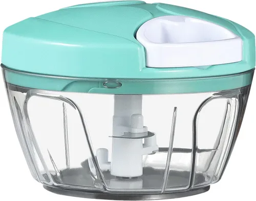 Miniatura 19 de Ourokhome Procesador manual de alimentos, picador de verduras, picador de ajo portátil con cuerda de mano, cortador de cebolla para verduras, Azul