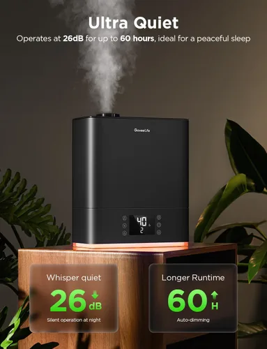 Miniatura 4 de GoveeLife Humidificadores Inteligentes para Dormitorio Habitación Grande, Humidificador de Aire WiFi de Niebla Fría de Llenado Superior de 6L, Modo
