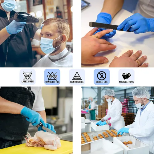 Miniatura 4 de SAFE HEALTH Nitro-V Nitile-Vinyl - Guantes de examen de color azul sintético de vinilo pequeño, suministro a granel de 16 estuches, 16000