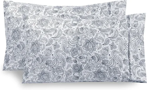 Miniatura 4 de Elegant Comfort Juego de 2 fundas de almohada estampadas con patrón de microfibra de calidad egipcia de 1500 hilos, diseño clásico, tejido suave