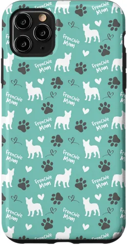 Miniatura 13 de Funda para iPhone 13 Pro Max Frenchie Mom Bulldog Francés Mamá Azul Mujeres