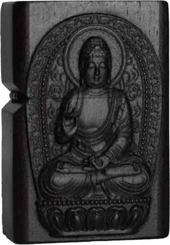 Miniatura 23 de Caja de carcasa de madera de ébano negro natural tallada para módulo Zippo (Serpiente Cobra)