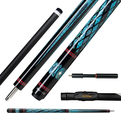 Miniatura 22 de Taco de billar de fibra de carbono de Moyerely, palo de taco de 11.8mm/12.5mm de baja deflexión, palo de piscina profesional con estuche