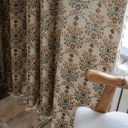 Miniatura 4 de ENJOYBRIDAL - 2 paneles de cortinas, florales, estilo bohemio, de granja, rústico o clásico, semitraslúcidas, con bolsillo para cortinero y borlas