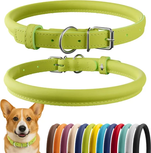 Miniatura 47 de CollarDirect Collar de perro con tachuelas, collares de cuero para mascotas para perros pequeños, medianos y grandes, acolchado suave, marrón, negro