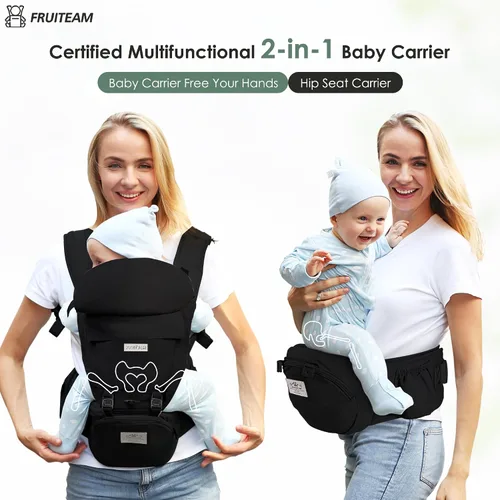 Miniatura 6 de FRUITEAM Portabebés de recién nacido a niño pequeño, taburete de cintura certificado de seguridad con asiento de cadera, portabebés ergonómico 6
