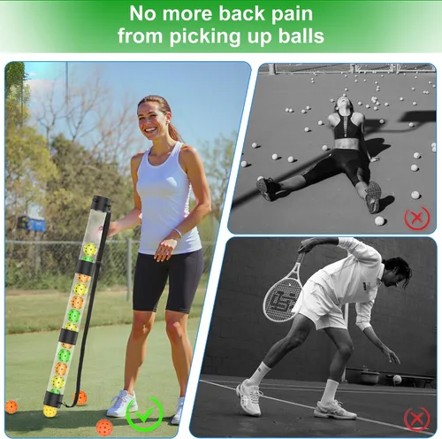 Miniatura 4 de Pickleball Ball Retriever & Ball Hopper Storage con correa Pickle Balls Tubo Pickup