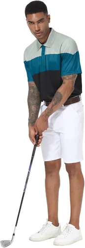 Miniatura 6 de Polo de golf para hombre grande y alto, ajuste seco, manga corta, impresión, rendimiento que absorbe la humedad, polo deportivo M-7XL