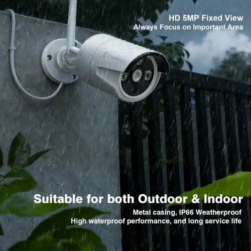 Miniatura 3 de Sistema de cámara de seguridad inalámbrica expandible de 10 canales con monitor de 10.1" 4 piezas de cámara de 5 MP para interior y exterior audio