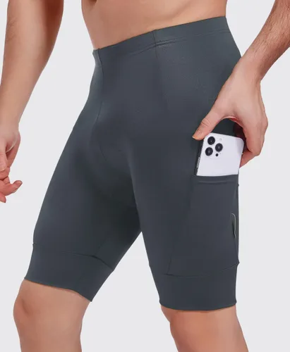 Miniatura 2 de qualidyne Pantalones cortos de ciclismo para hombre, con acolchado 4D, pantalones cortos de ciclismo para ciclismo en carretera, UPF 50+, bolsillos