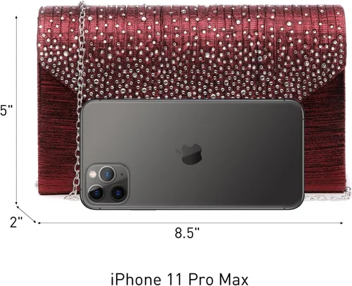 Miniatura 5 de Dasein Bolso de mano con satén satinado para mujer, tipo embrague, para noche, bandolera, bolsos, fiesta, graduación, boda, sobre