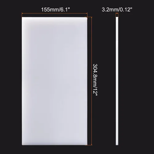 Miniatura 2 de MECCANIXITY UHMW Hoja de polietileno de peso molecular ultra alto, hoja de plástico duro, 6.1 x 12 pulgadas x 0.12 pulgadas, color blanco