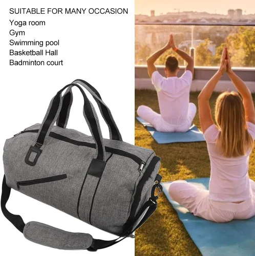 Miniatura 5 de Pequeña bolsa de gimnasio plegable Cilindro Fitness Bolsa de hombro, #2