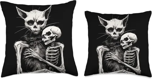 Miniatura 3 de Goth Devil Baphomet & Hail Satan I Women & Men Pastel Goth I Occult Horror Cat Throw Pillow, 18 x 18 pulgadas, multicolor