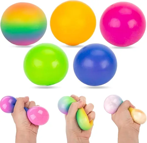LovesTown 5 bolas antiestrés para adultos, juguetes para apretar, para niños, bolas sensoriales para aliviar la ansiedad, regalos de fiesta, bolsas