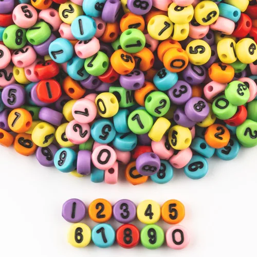 Miniatura 10 de ZHIYUXI - 1500 piezas de cuentas de letras de acrílico para pulseras de la amistad, cuentas de alfabeto para pulseras, collares, fabricación