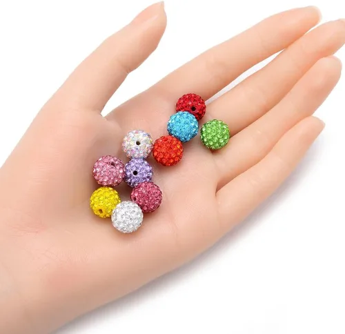 Miniatura 2 de 25 piezas Adabele de grado A, cuentas sueltas con cristal de atrapasueños, diamantes de imitación revestidos, 12 mm, bola de discoteca transparente