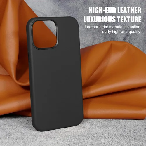 Miniatura 2 de Funda de cuero genuino para iPhone 13 Pro, cuero de grano completo, compatible con MagSafe y carga inalámbrica, bisel de la cámara con botones