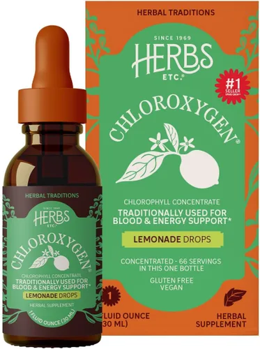 Miniatura 2 de Herbs Etc. ChlorOxygen - Gotas de limonada – 50 mg de clorofila – Apoyo de energía y vitalidad – 1 onza líquida (66 porciones)