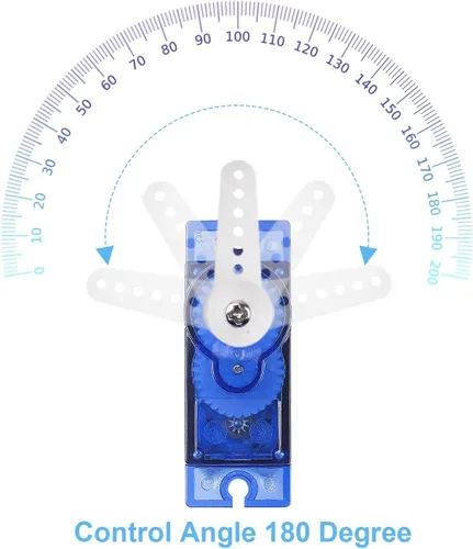 Miniatura 6 de Sg90 0.32 oz Micro Servo Motor, Miuzei Mini Servos Motor Pequeño Kit de Metal Gear para Arduino RC Car Airplane Robot (10)