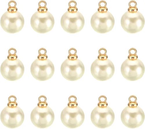 Miniatura 10 de PATIKIL 150 cuentas de perlas de perlas de imitación de perlas colgantes de bricolaje para hacer joyas, pulseras, aretes, collar
