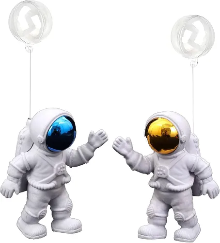 Decoraciones flotantes para peceras, decoraciones de acuario, accesorios para pecera, adecuados para todo tipo de peceras (2 astronautas blancos)