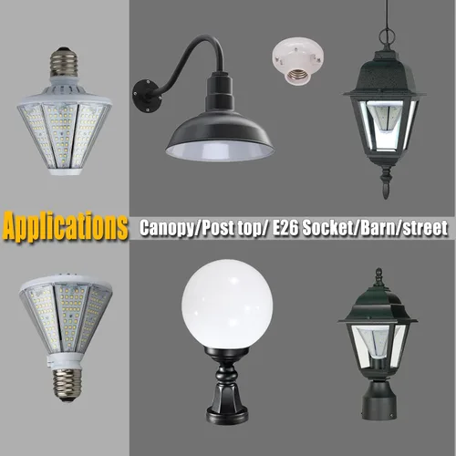 Miniatura 6 de dephen Bombilla LED de mazorca de maíz de 50 W, cono triangular de 6500 lúmenes, luz superior de poste base E26, reemplazo de halogenuros metálicos