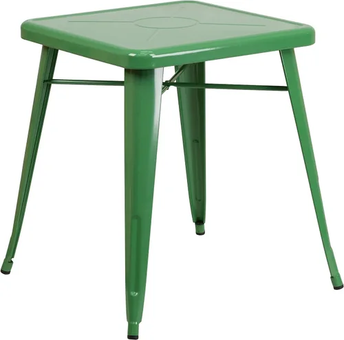 Miniatura 7 de Flash Furniture Prince - Mesa cuadrada de metal plateado para interiores y exteriores de 23.75 pulgadas de grado comercial