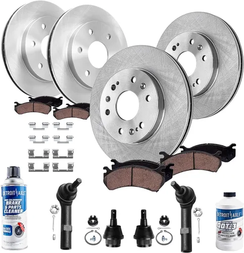 Miniatura 55 de Detroit Axle - 4 rotores de freno para Ford 2012 2013 2014 F-150 Lobo, repuesto de rotores de freno de disco: rotor delantero de 13.78 pulgadas