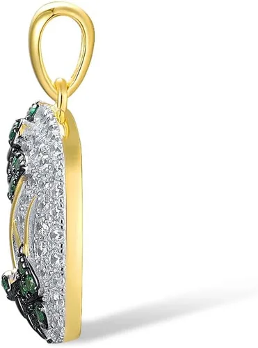 Miniatura 2 de Santuzza Colgante de plata esterlina chapada en oro de 14 quilates con libélula y mariposa para mujer