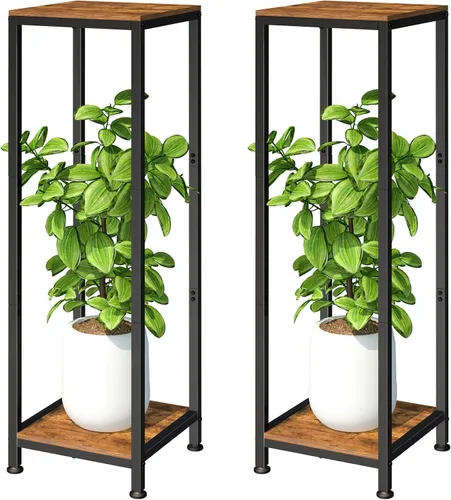 Miniatura 8 de Lilybud- lily Soporte para plantas de interior, 31.5 pulgadas de alto, soporte de pedestal de madera resistente para interiores y exteriores