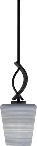 Miniatura 92 de Toltec Lighting Cavella Stem Colgado Mini colgante, acabado grafito, vidrio de muselina blanca de 4 pulgadas