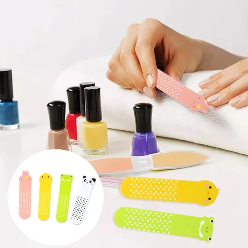 Miniatura 5 de Honbay 40 mini limas de uñas con patrón de animales lindos pulidores de uñas, tableros de esmeril, herramienta de afilado de uñas de doble cara
