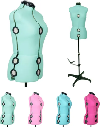 Miniatura 11 de BHD BEAUTY Beige 13 Dials Maniquí femenino ajustable de tela con forma para costura, torso de maniquí con soporte de trípode, hasta 70" de altura