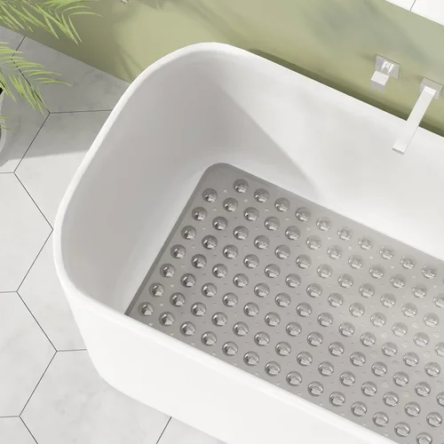 Miniatura 3 de AmazerBath Tapete de ducha antideslizante de 40 x 16 pulgadas, tapete de ducha con ventosas y agujeros de drenaje, tapete de baño antideslizante