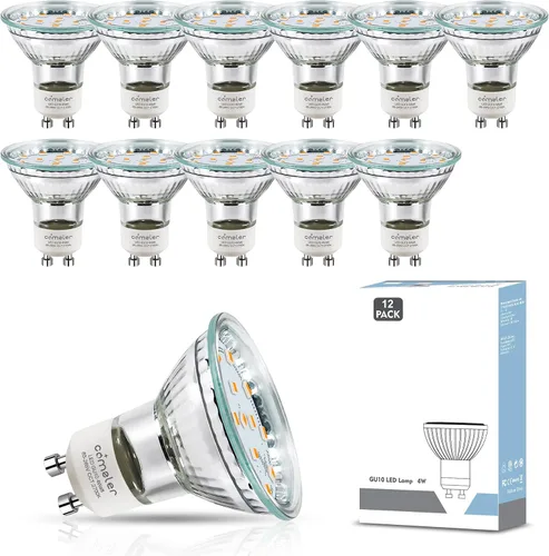 Miniatura 12 de comzler Bombilla LED GU10 regulable, equivalente a halógeno de 50 W, GU10 de 2700 K, luz blanca suave GU10, repuesto para iluminación de pista