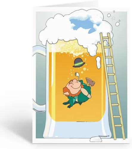 Stonehouse Collection Tarjetas del Día de San Patricio - Beer Swim - 12 divertidas tarjetas y sobres del día de San Patricio - Hecho en Estados