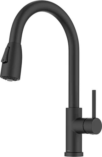 Miniatura 18 de Kraus Coda - Grifo de cocina de estilo comercial de una sola manija con 2 funciones, extraíble en latón cepillado sin manchas, KPF-1617BB