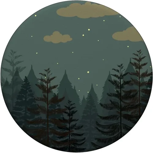 Miniatura 3 de Elegant Dark green PopSockets intercambiables con patrón verde bosque