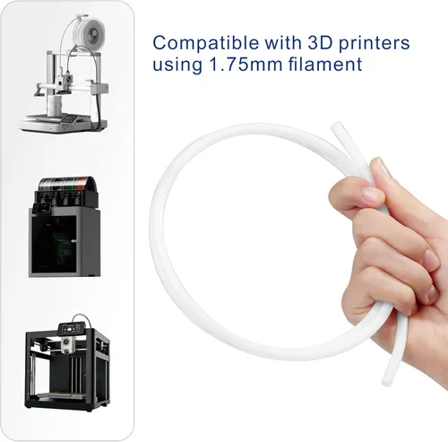 Miniatura 4 de Tubo de teflón de PTFE de 5 pies y 0.079 in de diámetro interior x 0.157 in de diámetro exterior para impresora 3D Bowden de filamento de 1.75