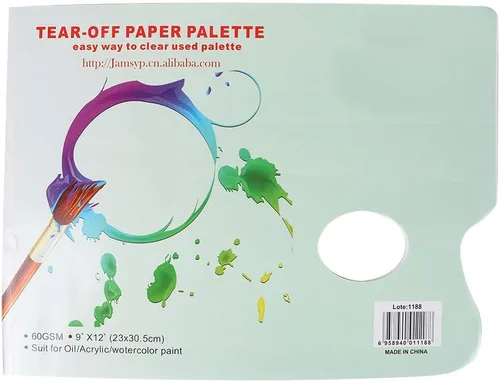 35 hojas de papel de paleta, paleta de mezcla de pintura A4, paleta de papel, almohadilla de pintura acrílica, suministros de mezcla para acuarela,