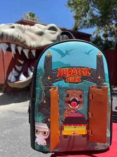 Miniatura 8 de Loungefly POP Jurassic Park Gates - Bolso de hombro con doble correa para mujer Multi