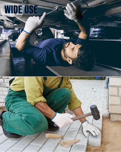 Miniatura 7 de SATINIOR 36 pares de guantes de trabajo de mano, forro de algodón blanco, guantes de seguridad para barbacoa, forro para hombres y mujeres, Ribete