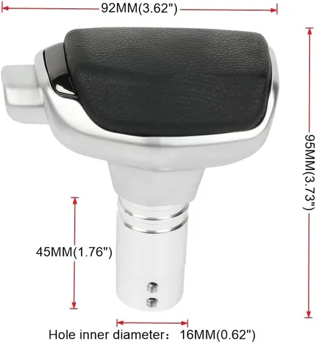 Miniatura 4 de Pomo de palanca de cambios, pomo de cambio compatible con la mayoría de coches manuales y automáticos, camiones, SUV M8 M10 M12 (Cuero Negro)